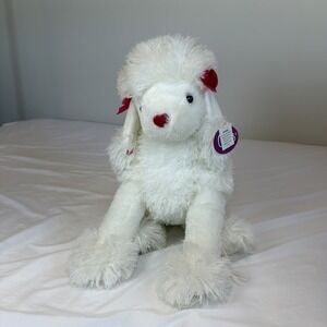 Aldi Cozums Poodle Dog Valentine's Day Bow 16" Floppy Plush NWT